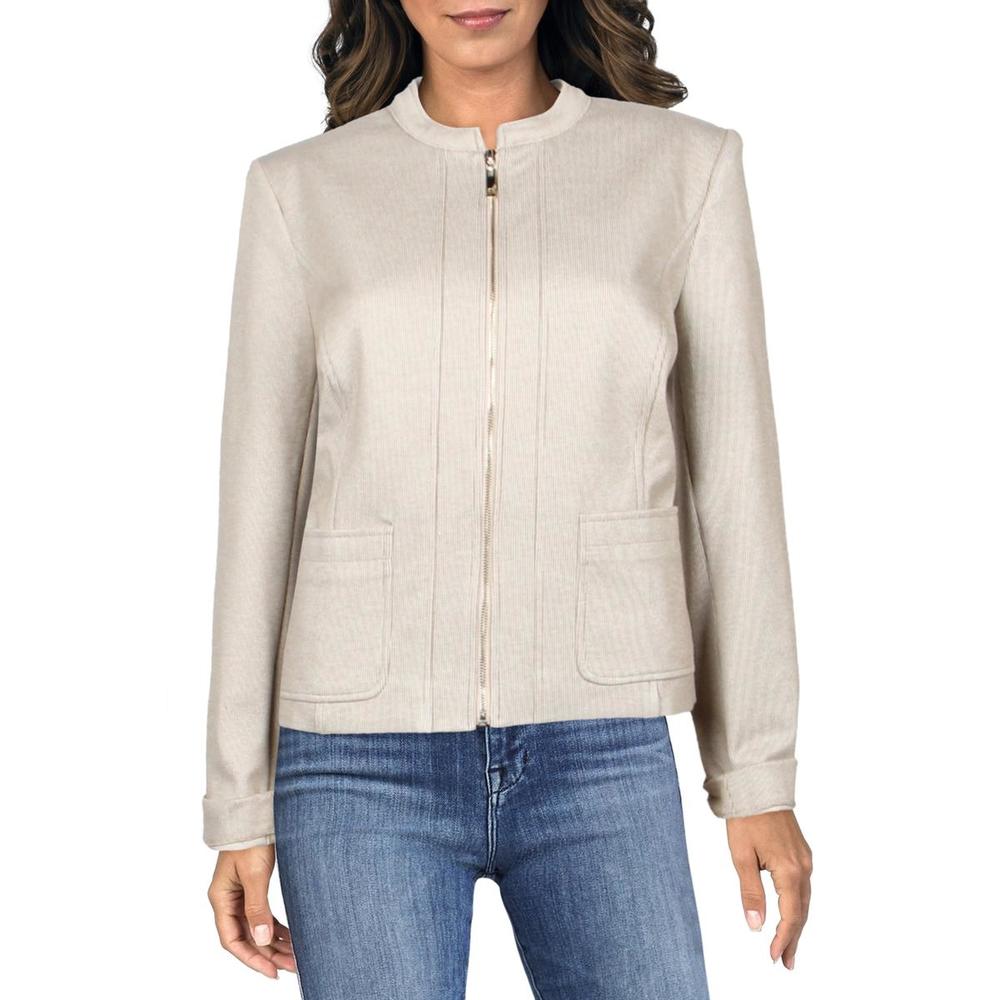 Tommy Hilfiger Womens Tan Pinstripe Business Work Jacket NWOT